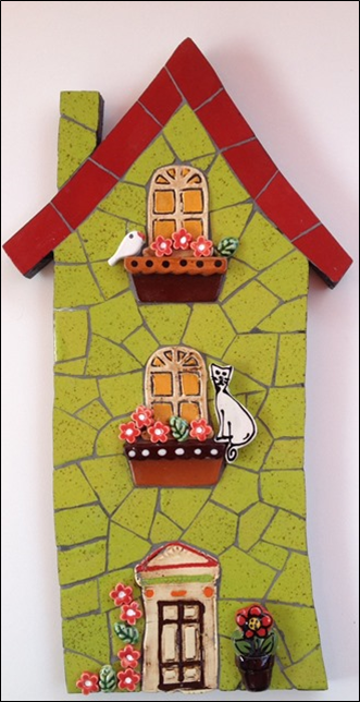 kit-84--lime-green-house-with-cat-and-bird--20x37cm