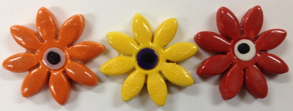 116---x3-daisy's-in-orange-red-and-yellow-